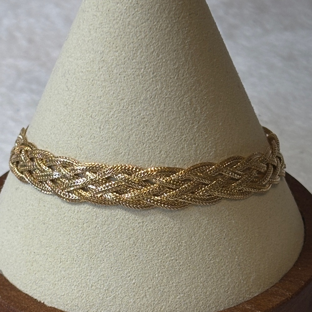 10” Braided Mesh Anklet 18k Yellow Gold Filled